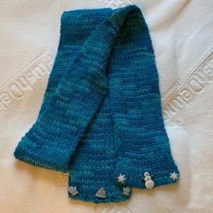 Handcrafted Blue Knit Scarf